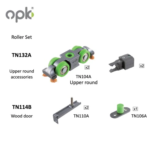 Opk Shenzhou 1-C Sliding Rollerset , Door Weight 60Kg -OPKTN132A+TN114B