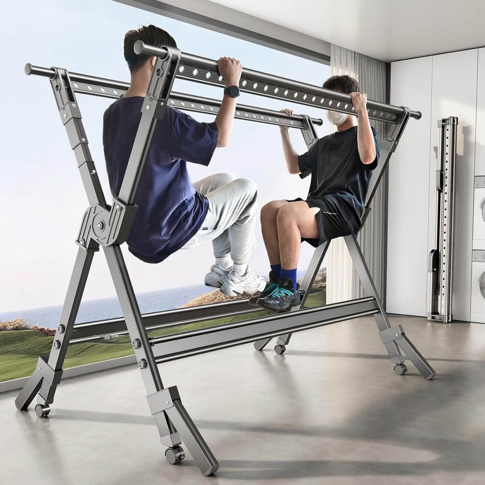 Aluminum Indoor Clothes Drying Stand (2) (1) Aluminum Indoor Clothes Drying Stand